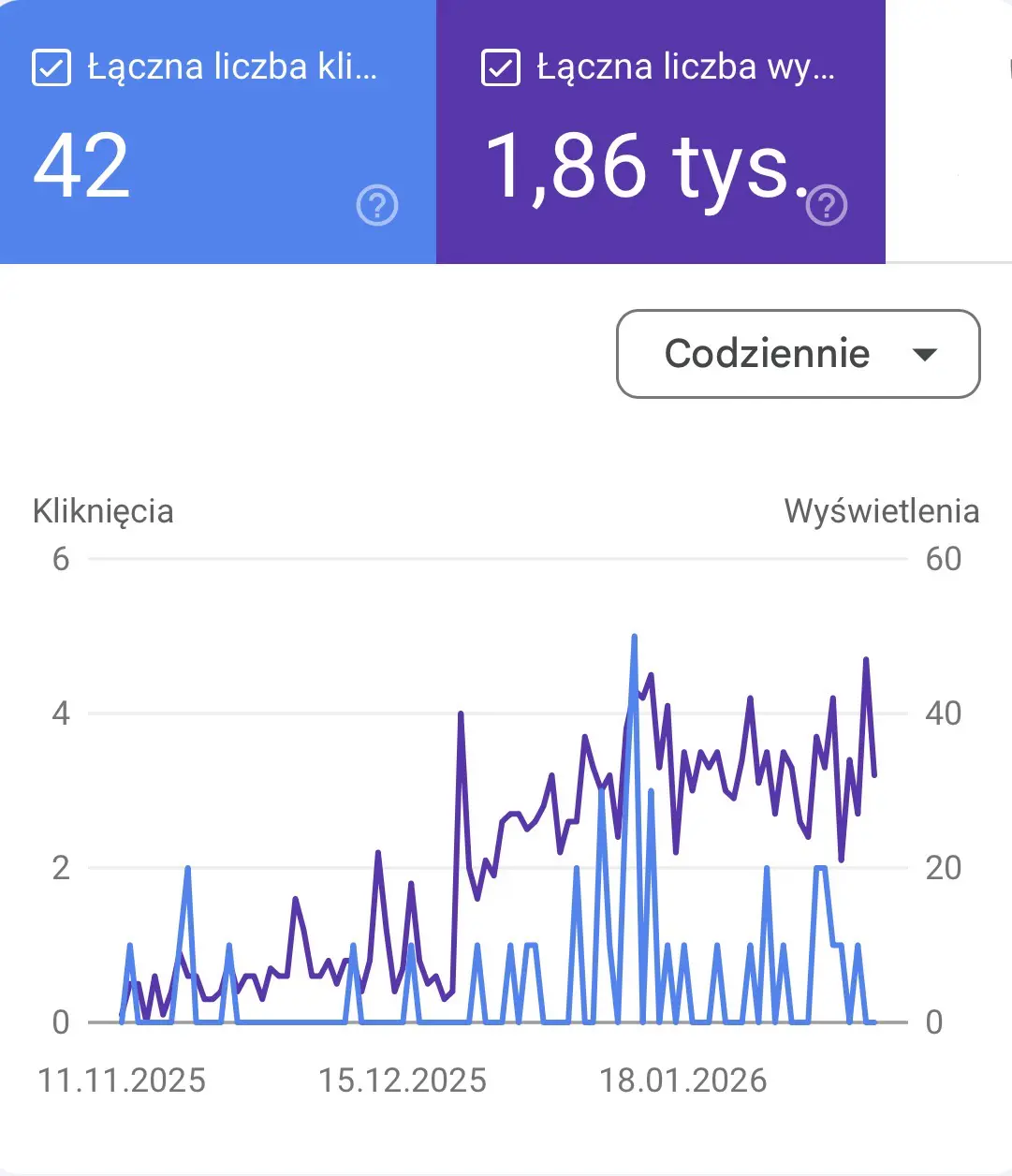 Statystyki Google Search Console