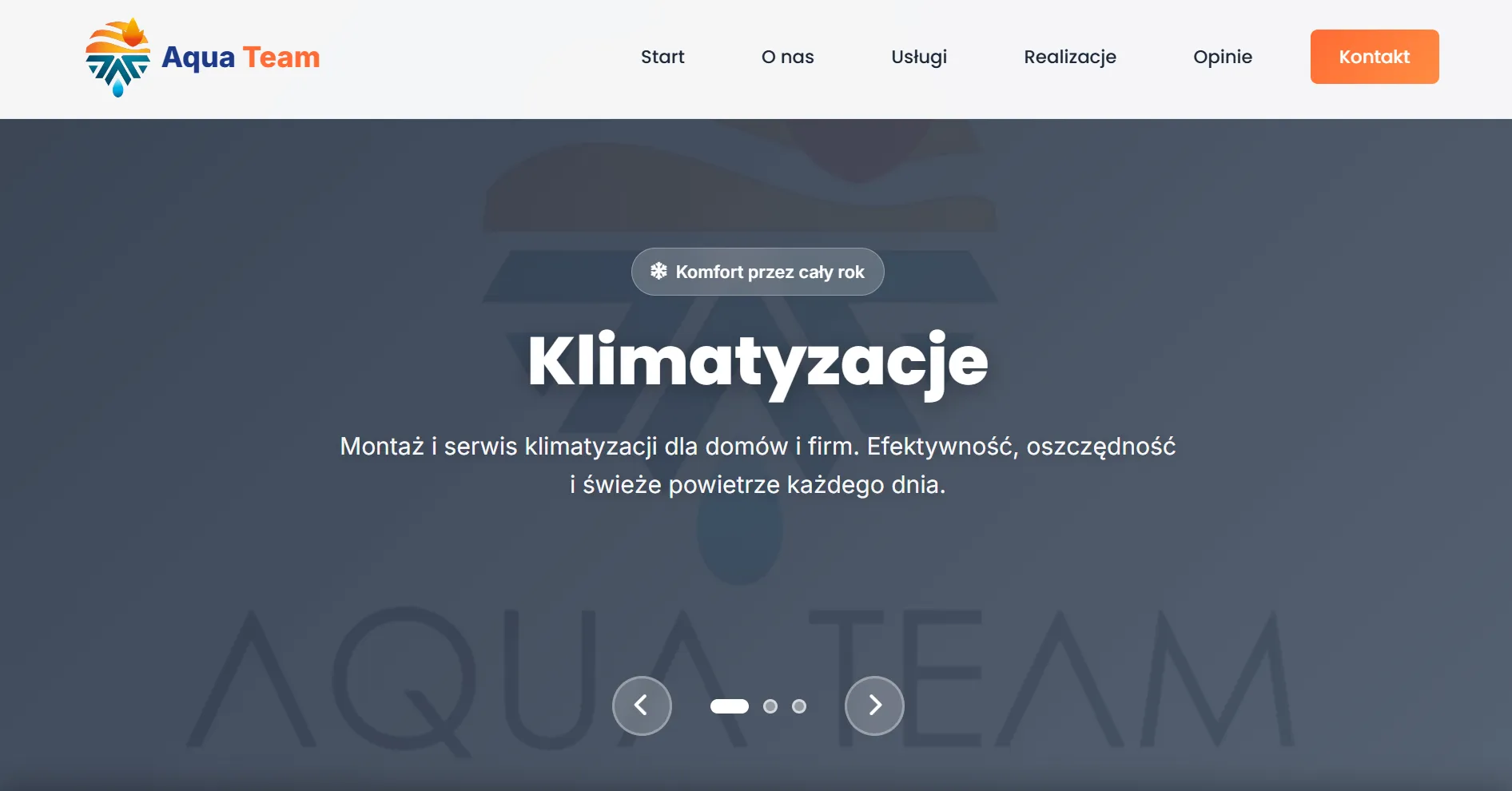 Projekt strony Aquateam